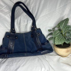 Tignanello Dark Blue Leather Handbag